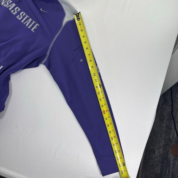 VTG y2k Nike Kansas State Wildcats Hoodie Men Medium Purple ThermaFit Sweatshirt - Picture 9 of 9